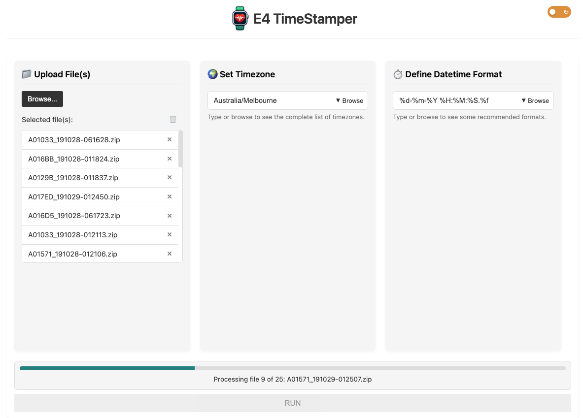 E4 TimeStamper: Timestamping Wearable Sensor Data for Researchers - Project screenshot