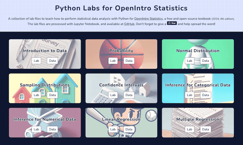 Python Labs for OpenIntro Statistics
